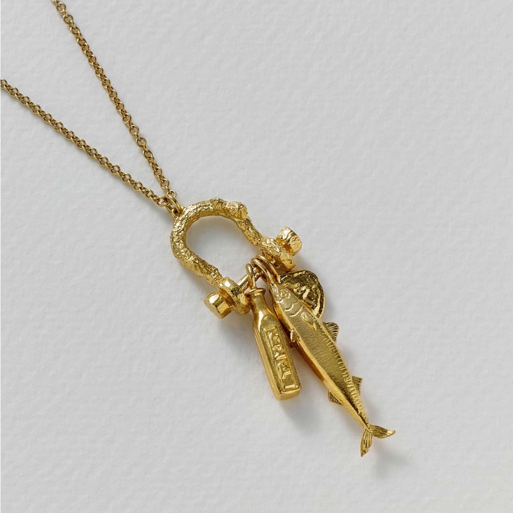 Alex Monroe Gold Fish Charm Pendant Necklace - Women Jewelry